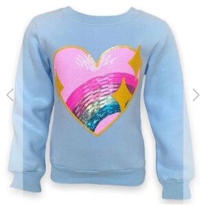 Lola + The Boys Light Blue Sweatshirt New with tag